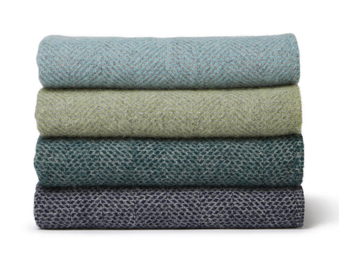 Honeycomb XL Pure New Wool Throw - Navy/Grey