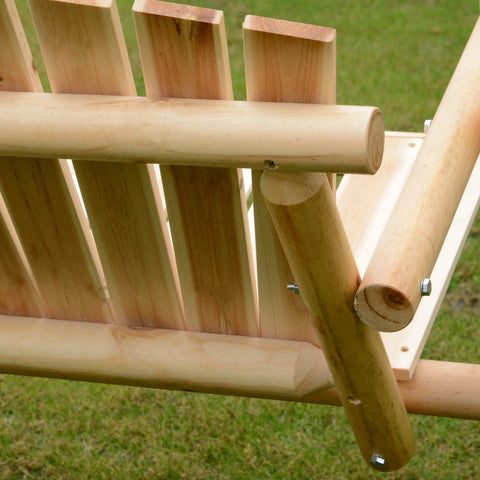 Outsunny Outdoor 2 Seater Swing Chair Larch Wood Garden Swing Seat Porch Hammock Bench Lounger