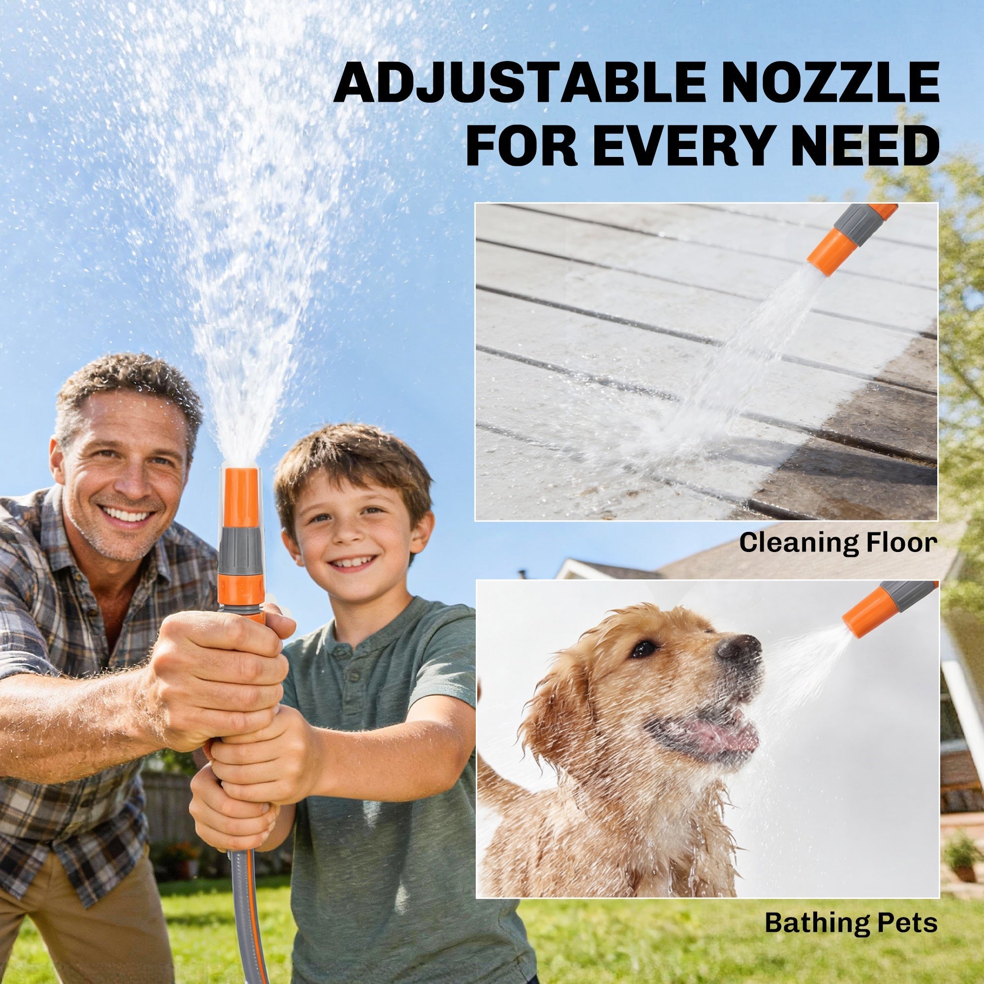 Outsunny Retractable Hose Reel Wall Mounted, 30+2m Garden Hose Pipe Reel with Auto Retraction, Self-Locking, Orange