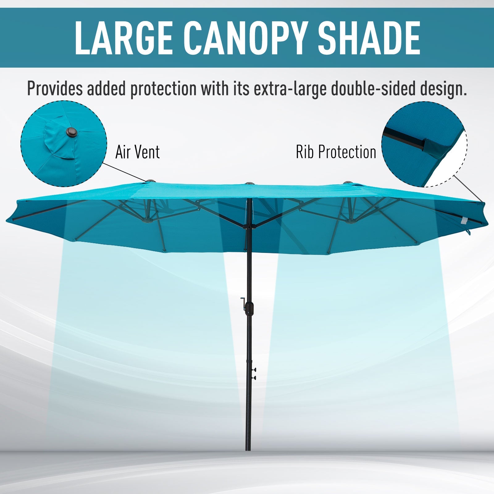 Outsunny 4.6m Canopy Parasol - Blue