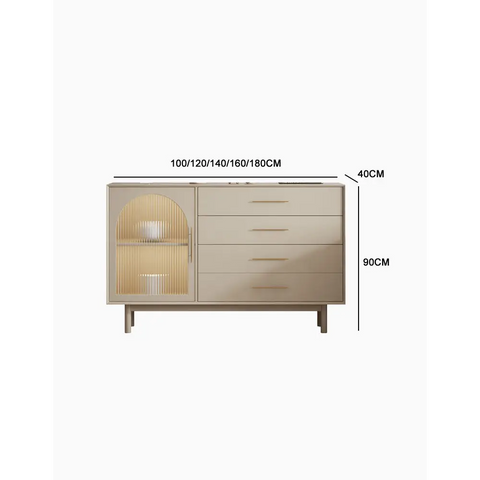 Clear Single Door Sideboard, Four Layers｜ DC Concept