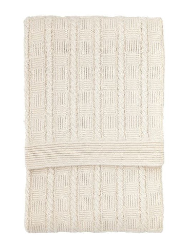 Cotton Cable Knit Throw 170cm x 130cm