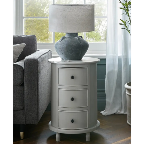 Cabourne Round Side Table - 3 Drawers - Console