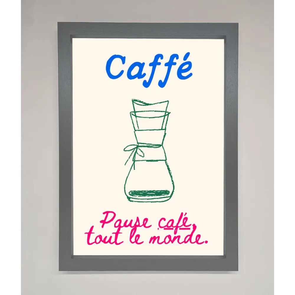Caffe Art Framed Print - A3 (29.7 x 42 cm) / Dark Grey - Framed Print
