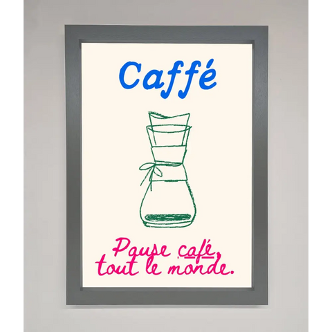 Caffe Art Framed Print - A3 (29.7 x 42 cm) / Dark Grey - Framed Print
