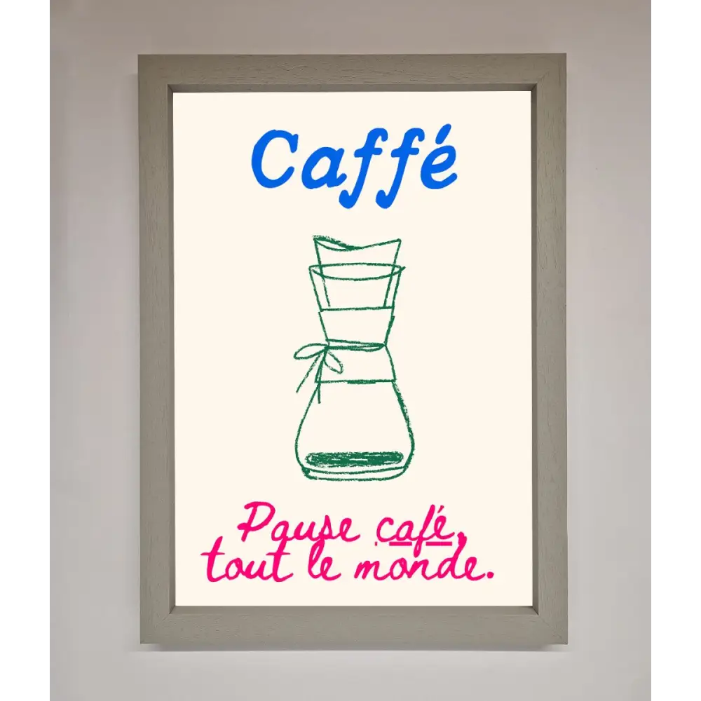Caffe Art Framed Print - A3 (29.7 x 42 cm) / Grey - Framed Print