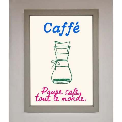 Caffe Art Framed Print - A3 (29.7 x 42 cm) / Grey - Framed Print