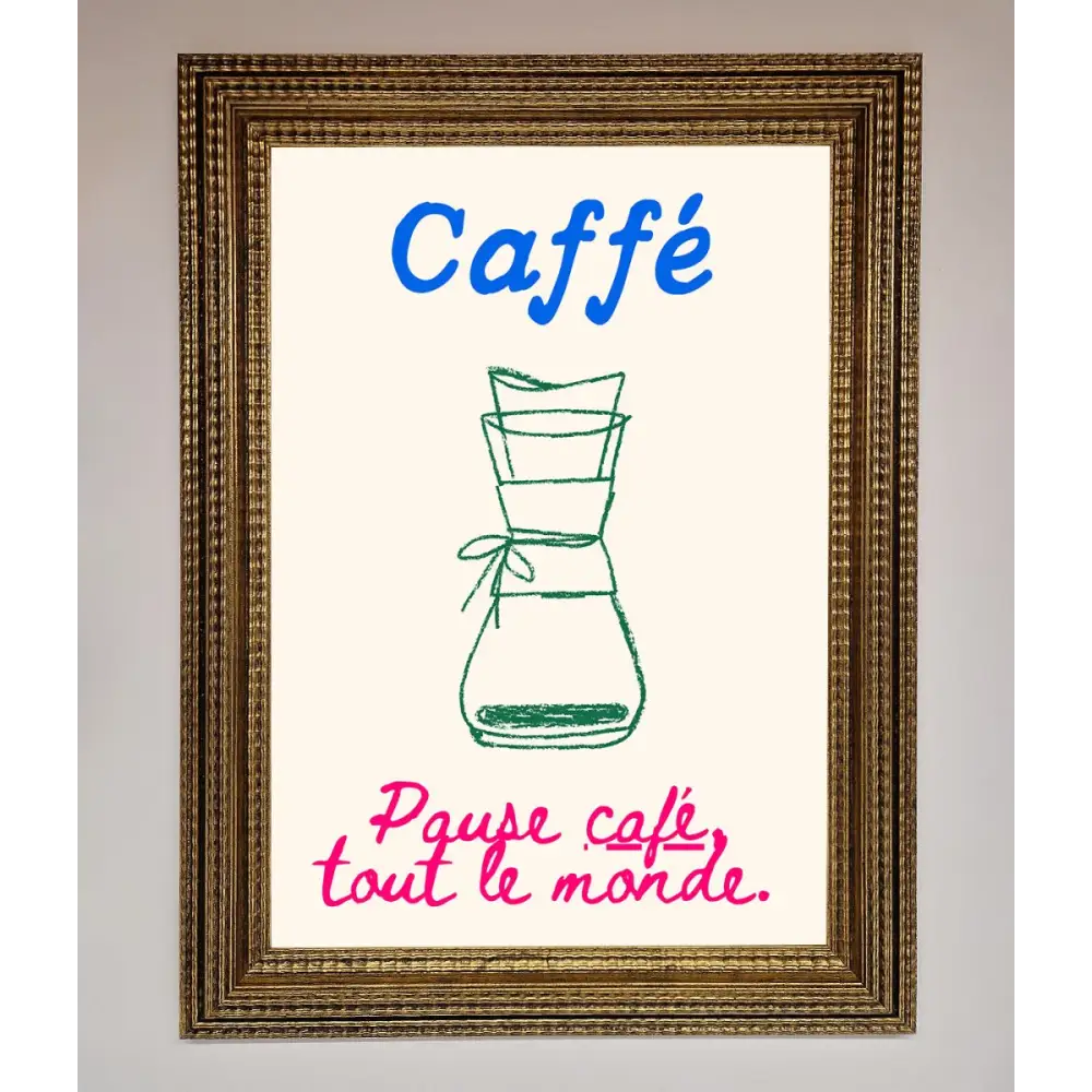 Caffe Art Framed Print - A3 (29.7 x 42 cm) / Ornate Gold - Framed Print