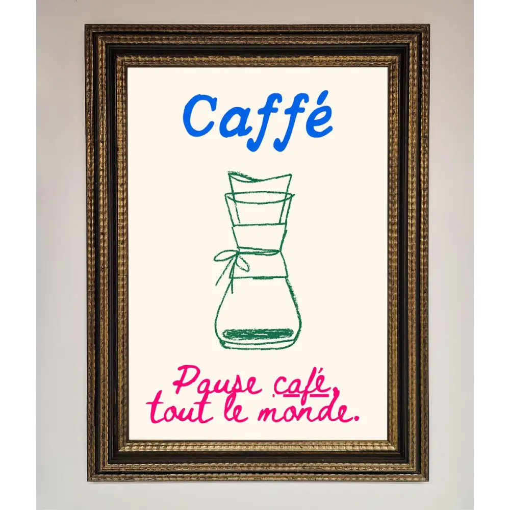 Caffe Art Framed Print - A3 (29.7 x 42 cm) / Ornate Gold Black - Framed Print