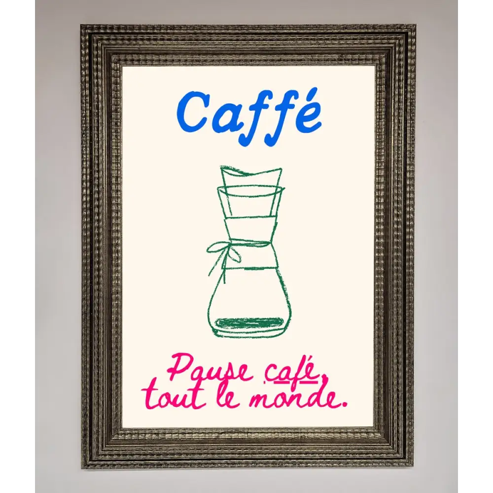 Caffe Art Framed Print - A3 (29.7 x 42 cm) / Ornate Silver - Framed Print