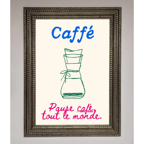 Caffe Art Framed Print - A3 (29.7 x 42 cm) / Ornate Silver - Framed Print