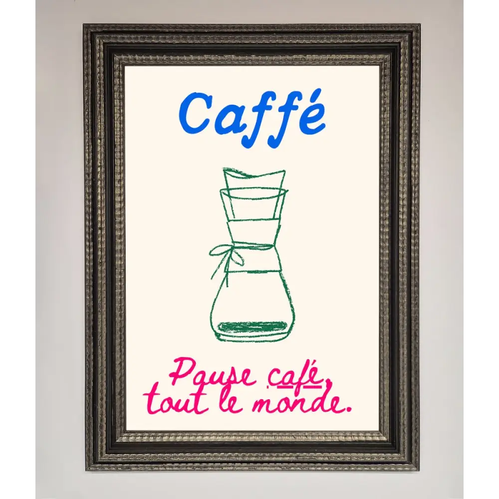 Caffe Art Framed Print - A3 (29.7 x 42 cm) / Ornate Silver Black - Framed Print