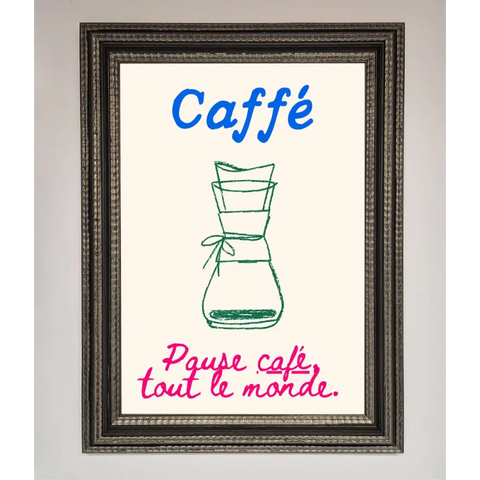 Caffe Art Framed Print - A3 (29.7 x 42 cm) / Ornate Silver Black - Framed Print