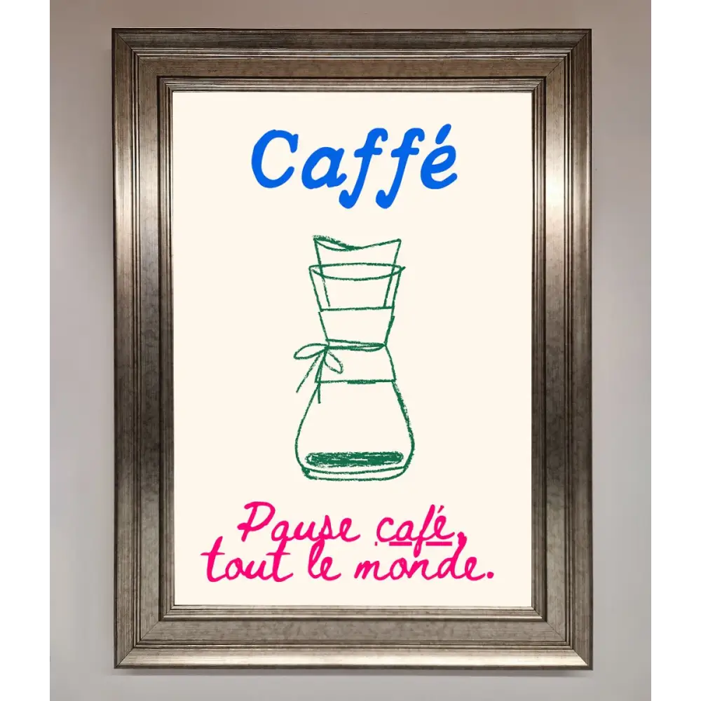 Caffe Art Framed Print - A3 (29.7 x 42 cm) / Silver - Framed Print
