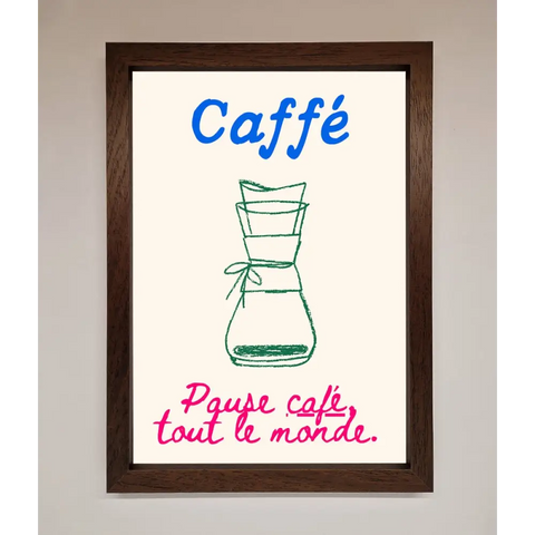 Caffe Art Framed Print - A3 (29.7 x 42 cm) / Walnut - Framed Print