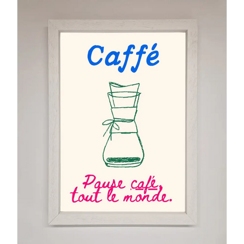 Caffe Art Framed Print - A3 (29.7 x 42 cm) / White - Framed Print
