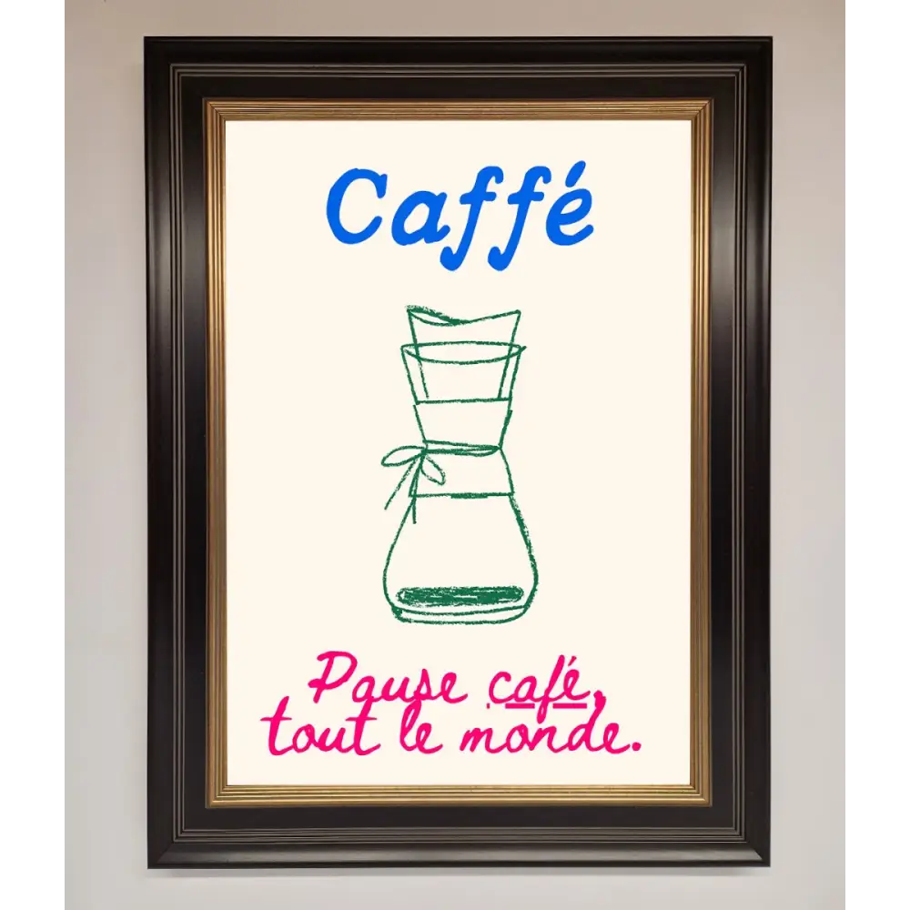 Caffe Art Framed Print - B0 (100 x 141 cm) / Black Gold - Framed Print