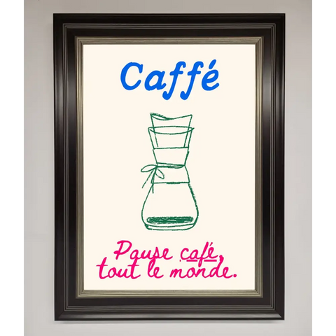 Caffe Art Framed Print - B0 (100 x 141 cm) / Black Silver - Framed Print