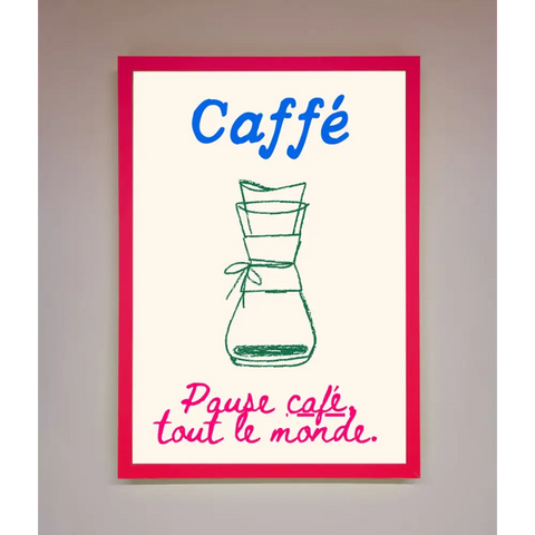 Caffe Art Framed Print - B0 (100 x 141 cm) / Neon Pink - Framed Print