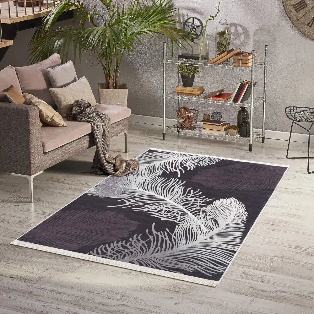 Caimas Collection Washable Rugs in Grey | 2986 - 80X150 cm - Rugs