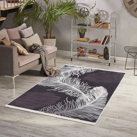 Caimas Collection Washable Rugs in Grey | 2986 - 80X150 cm - Rugs