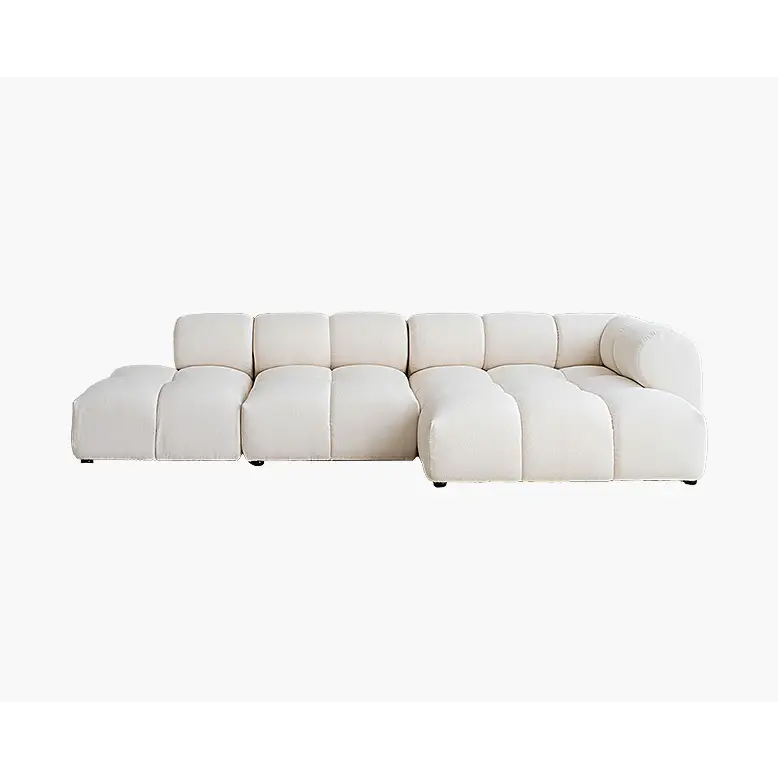 Caius Velvet Three Seater Module Sofa White Velvet
