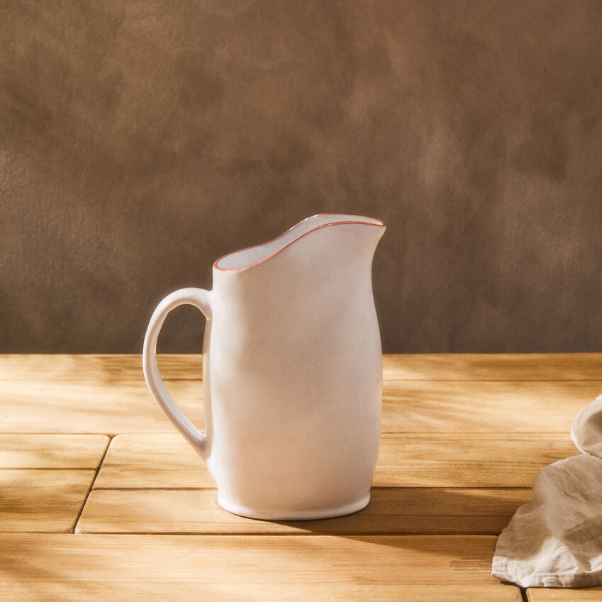 Calisto Terracotta White Glazed Pitcher
