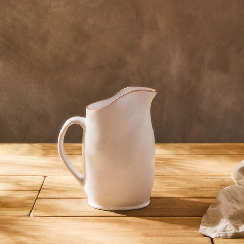 Calisto Terracotta White Glazed Pitcher