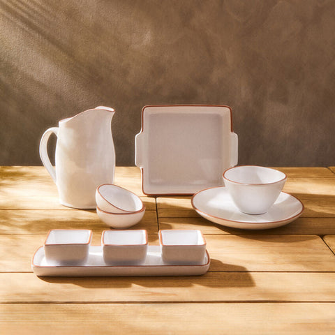 Calisto Terracotta White Glazed Pitcher
