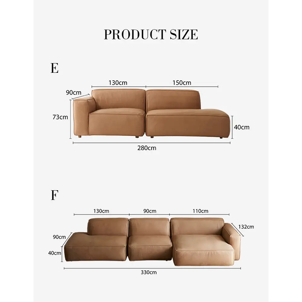 Calliope Brown Three Seater Sofa Real Leather