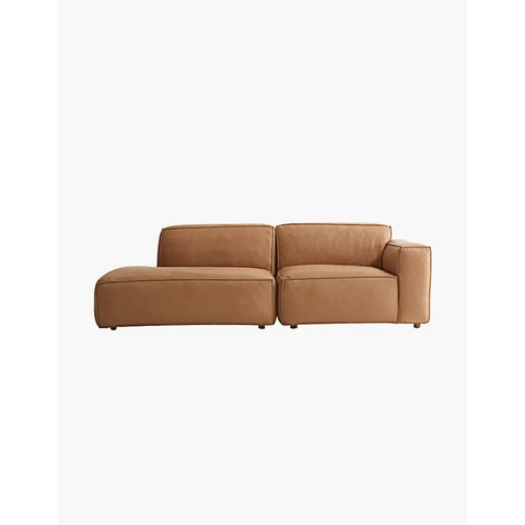 Calliope Brown Three Seater Sofa Real Leather