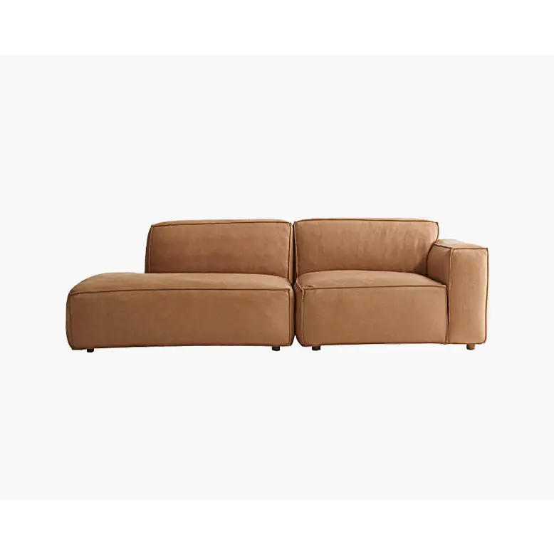 Calliope Brown Three Seater Sofa Real Leather