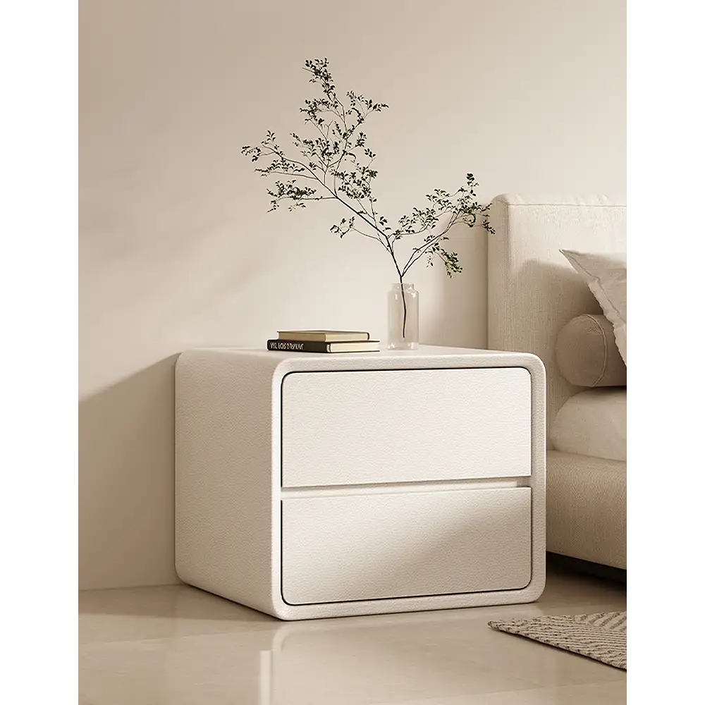 Calliope Modern Contemporary Bedside Table White
