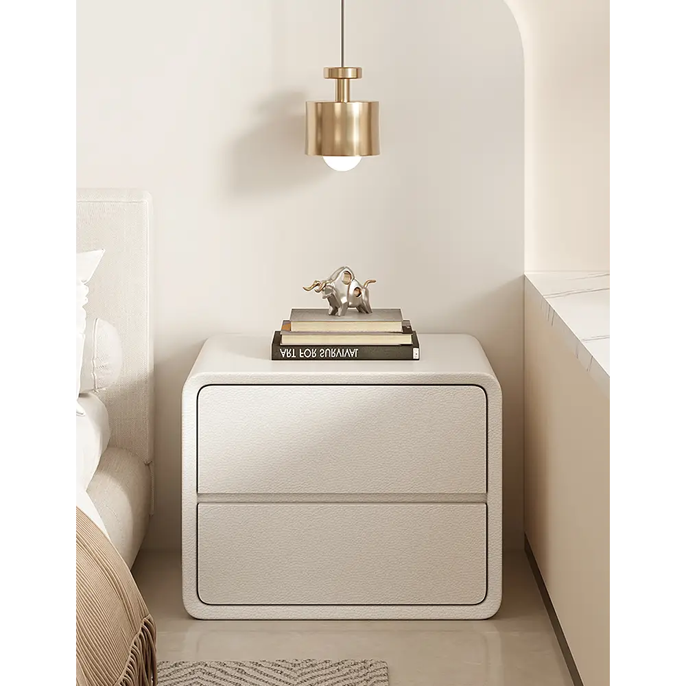 Calliope Modern Contemporary Bedside Table White