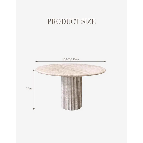 Callista Round Dining Table Marble (Travertine) - Dining table
