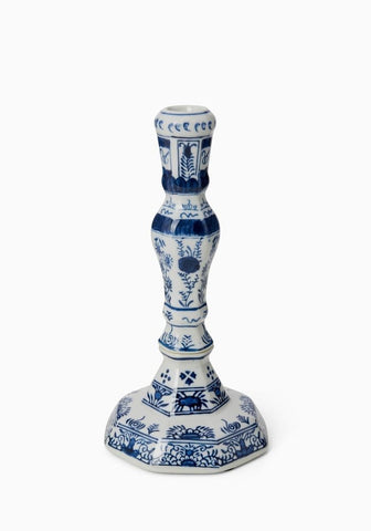 Rijksmuseum Delft Blue and White Candle Holders (Pair)