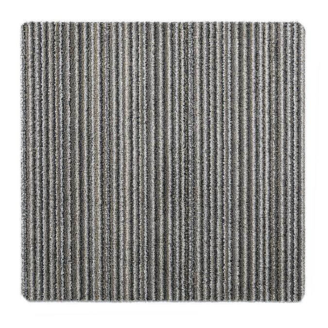 Gray striped candy washable mat with textured ribbed pattern perfect as a durable washable mat
