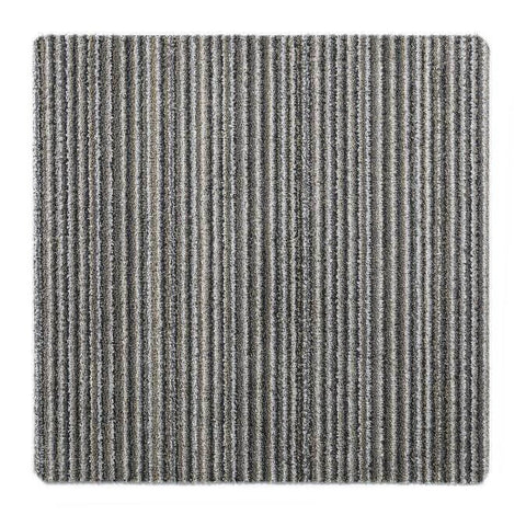 Gray striped candy washable mat with textured ribbed pattern perfect as a durable washable mat