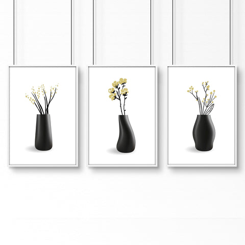 Canvas Framed Wall Art | Set of 3 Botanical Wall art Prints
