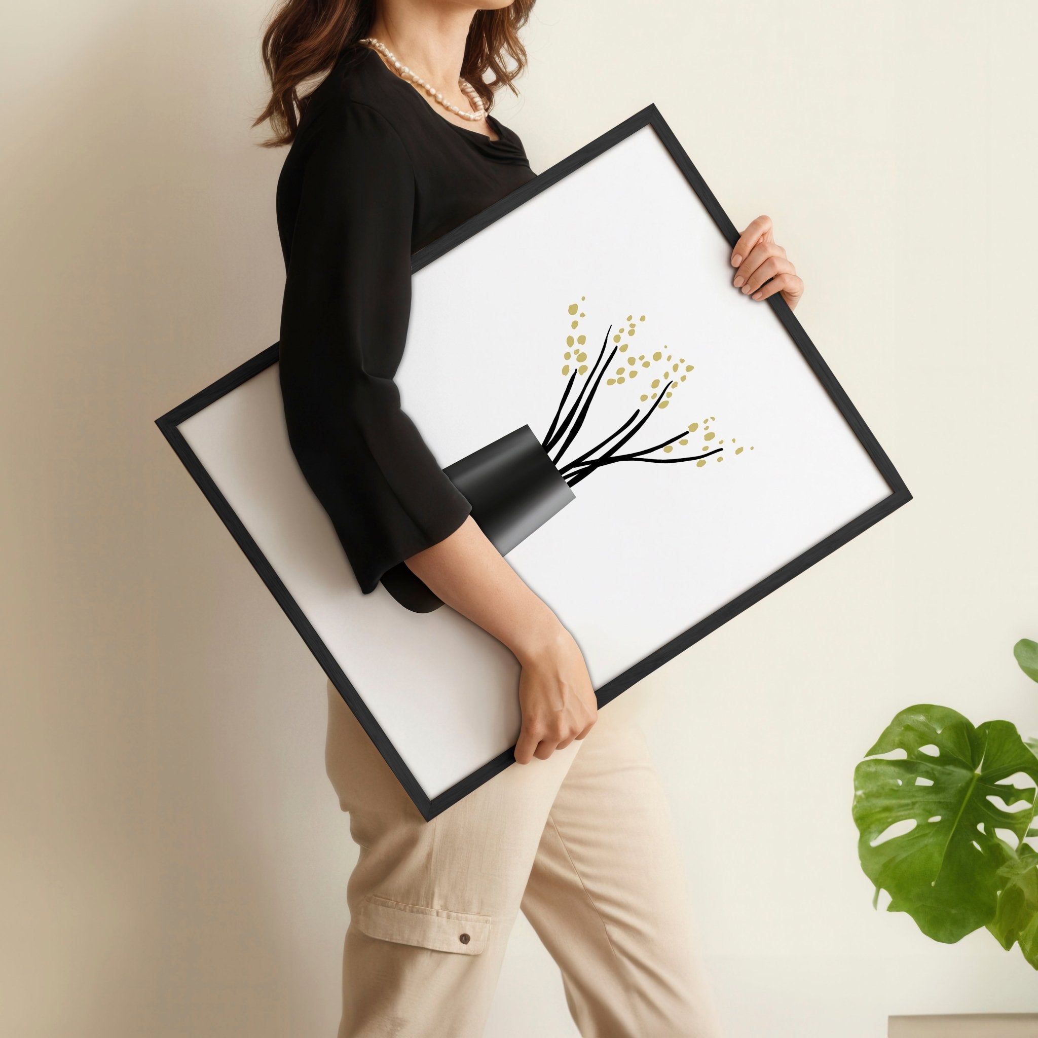 Canvas Framed Wall Art | Set of 3 Botanical Wall art Prints