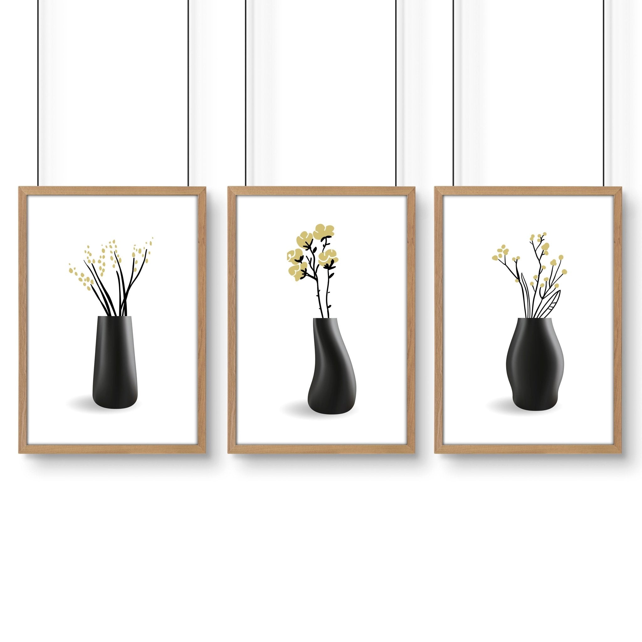 Canvas Framed Wall Art | Set of 3 Botanical Wall art Prints