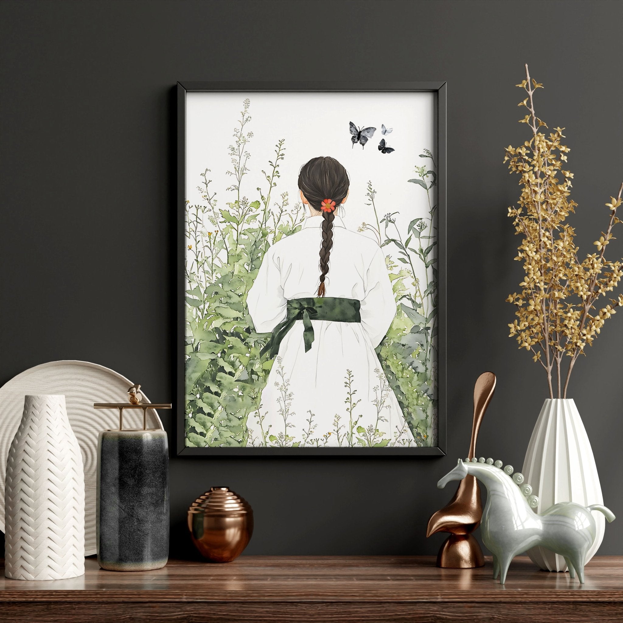 Canvas Pictures For Living Room | Set of 3 Boho Women Wall art Prints