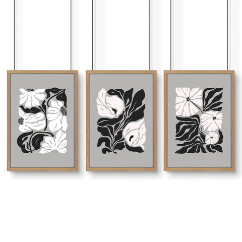 Canvas Prints Wall Decor | Set of 3 Botanical Wall art Prints