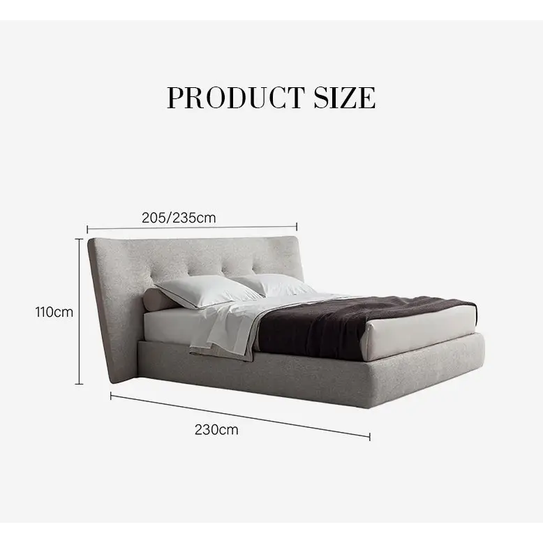 Carlos King Size Super King Size Bed No Storage Grey