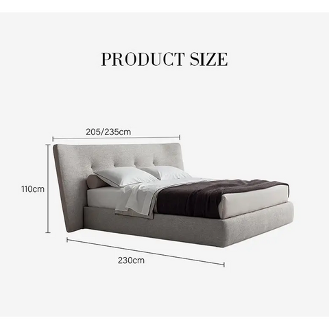 Carlos King Size Super King Size Bed No Storage Grey