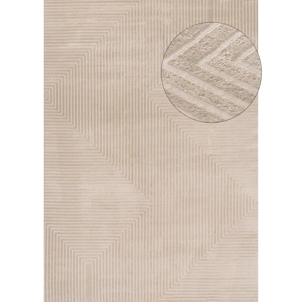 Carmel Beige-Cream Geometric Rug | 6050 - 80X150 cm - Rugs