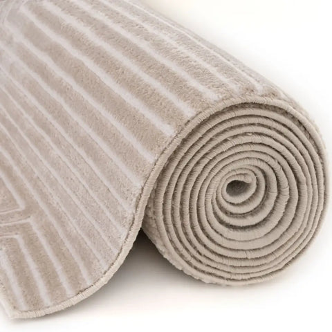 Carmel Beige-Cream Geometric Rug | 6050 - Rugs