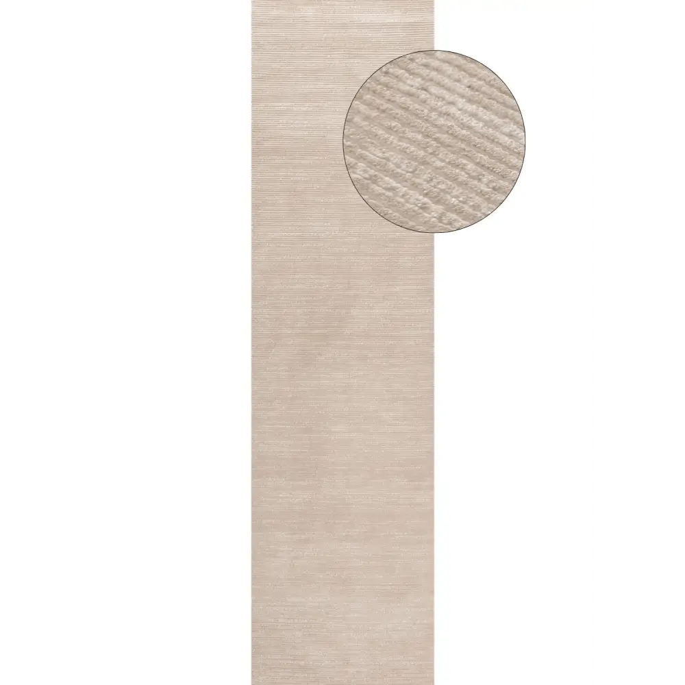 Carmel Beige-Cream Striped Rug | 6020 - 80X300 cm - Rugs