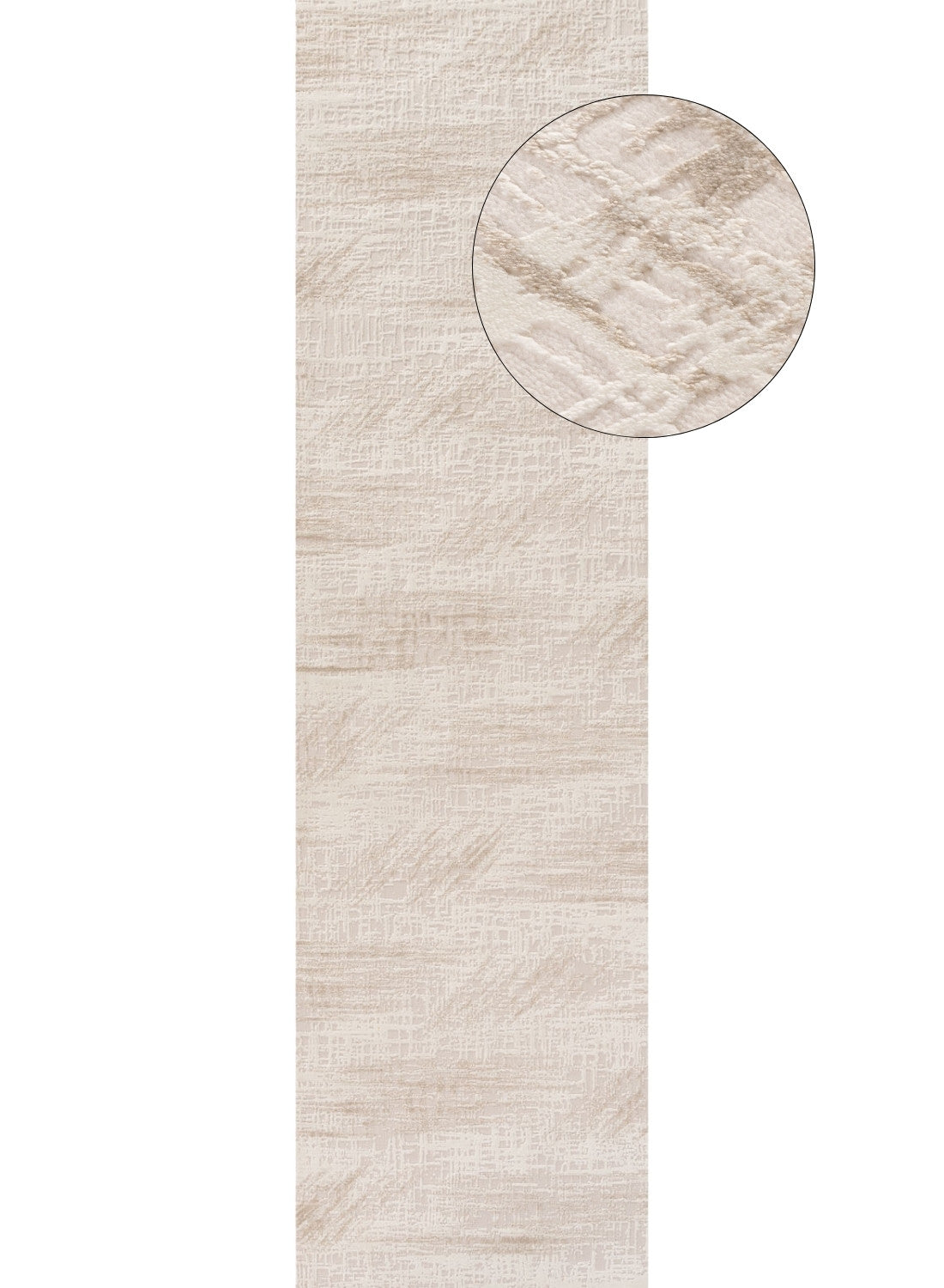 Beige textured runner rug with subtle woven pattern in carmel cream beige abstract rug 6030 design