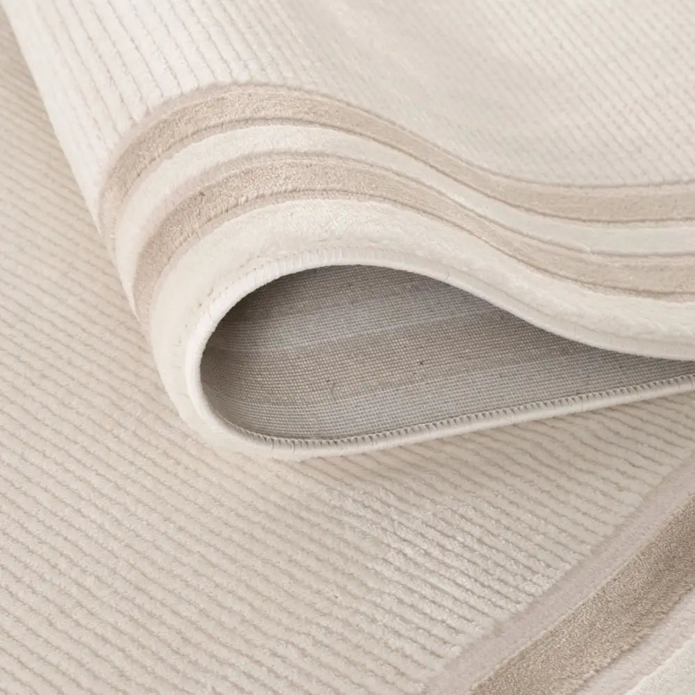 Carmel Cream-Beige Bordered Rug | 6060 - Rugs